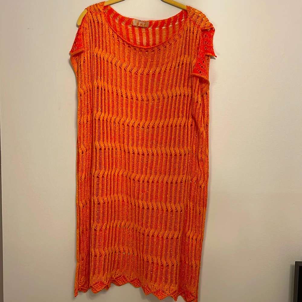 Orange Cover up w/gold threads, wore once for a photo shoot